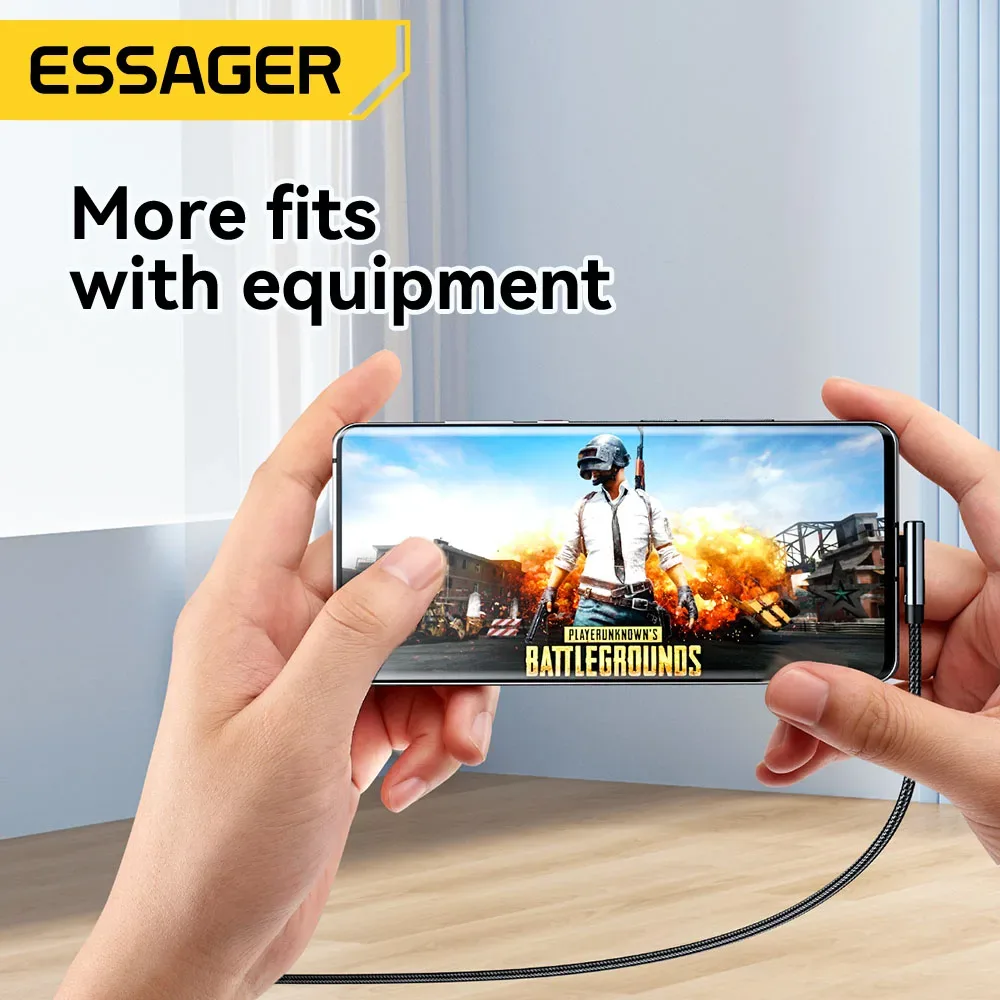 Câble USB-C vers USB-C Essager PD 100W 5A - Charge Rapide avec Affichage LED et Connecteur à 90° 4