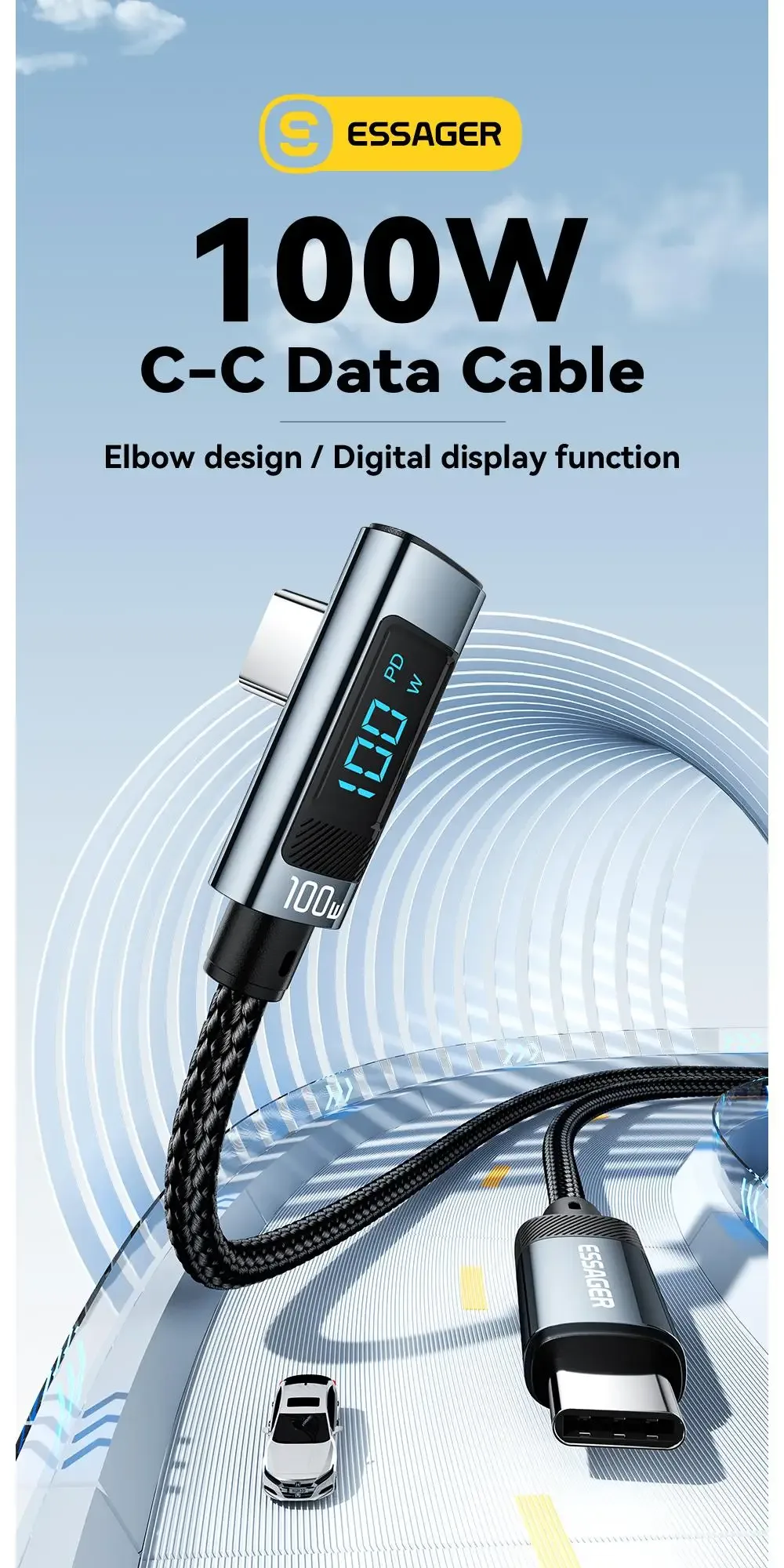 Essager 100W PD Cable Display