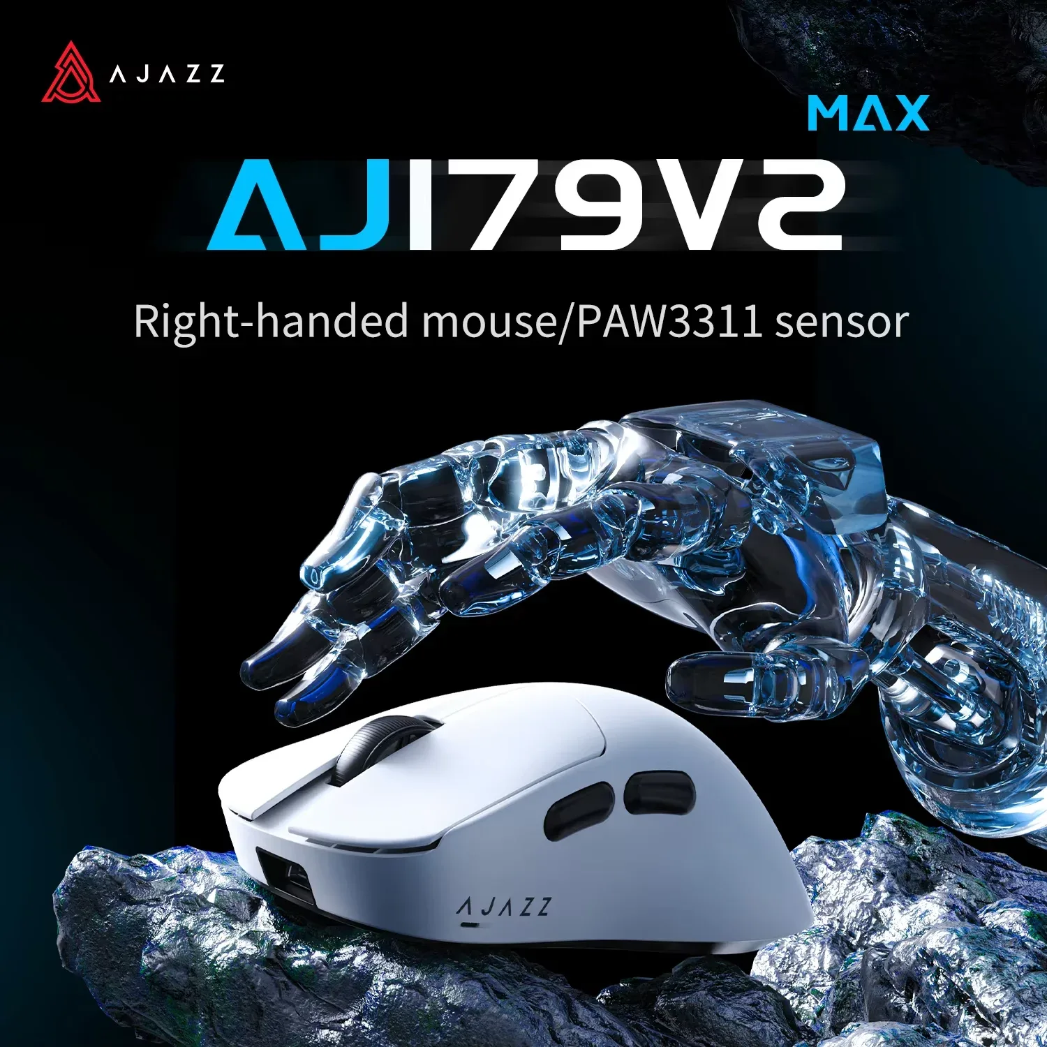 AJAZZ AJ179V2 MAX Souris Gaming Triple Mode avec Station de Charge Magnétique, Capteur PAW3311, 8K - Image 6