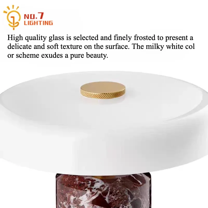 Lampe de table portable rechargeable en marbre avec commande tactile LED - Image 5