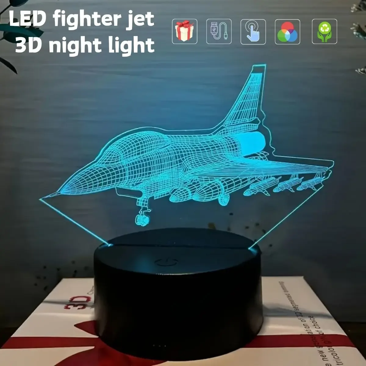 Veilleuse Avion de Chasse 3D
