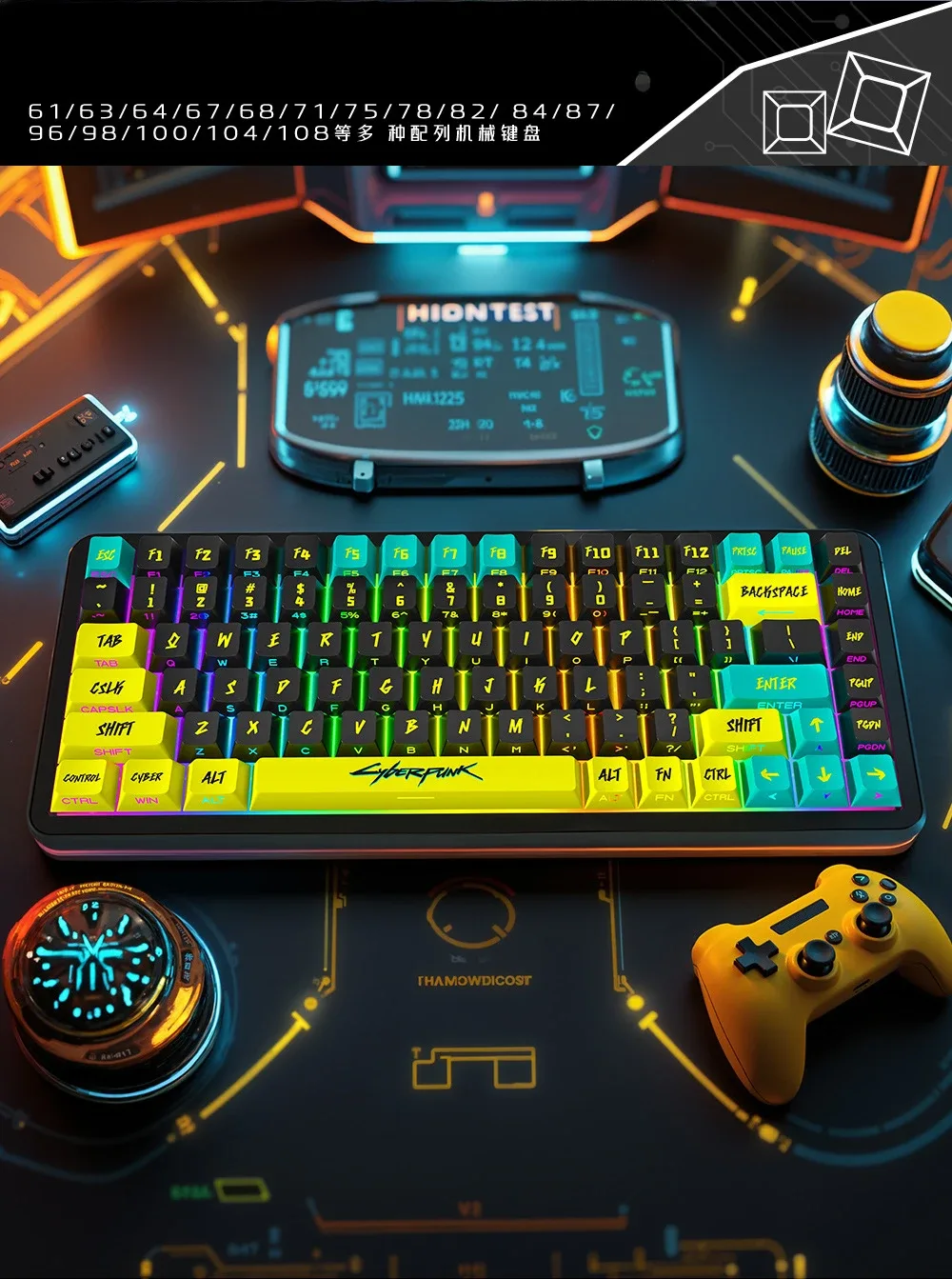 Cyberpunk Keycaps Detail 2