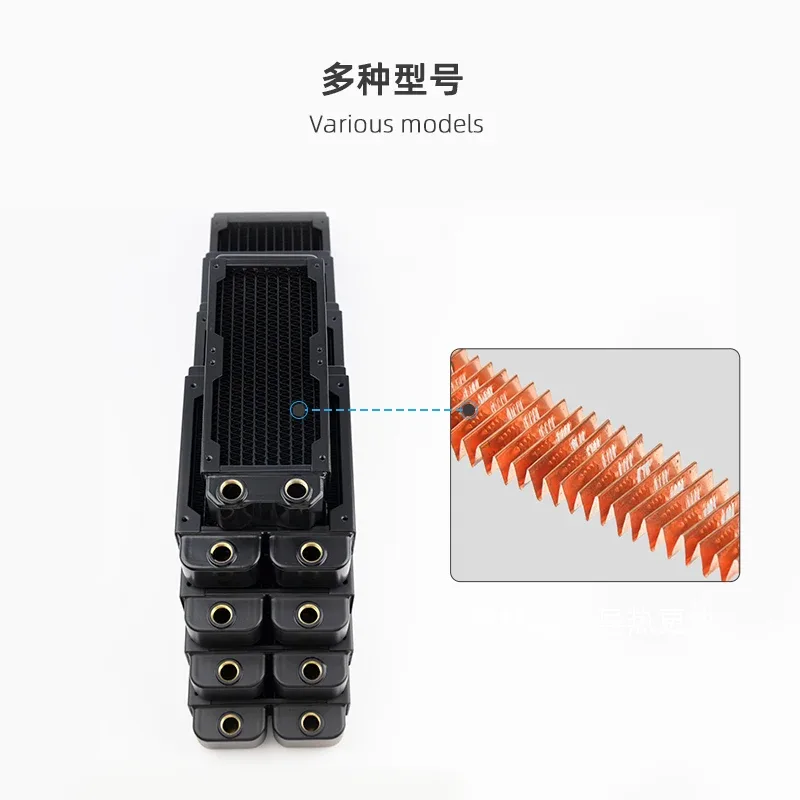 Radiateur en cuivre SysCooling Série RC 40mm - Haute Performance (120/160/240/360/480mm) - Image 5