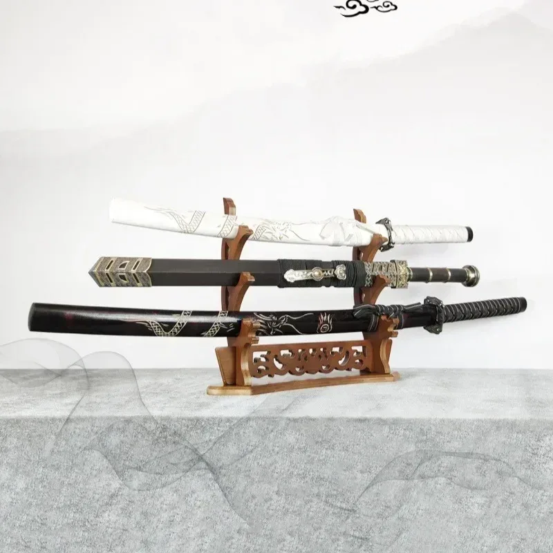 Support de Katana en Bois avec Motif Dragon - Présentoir pour Épée Demon Slayer - Image 2