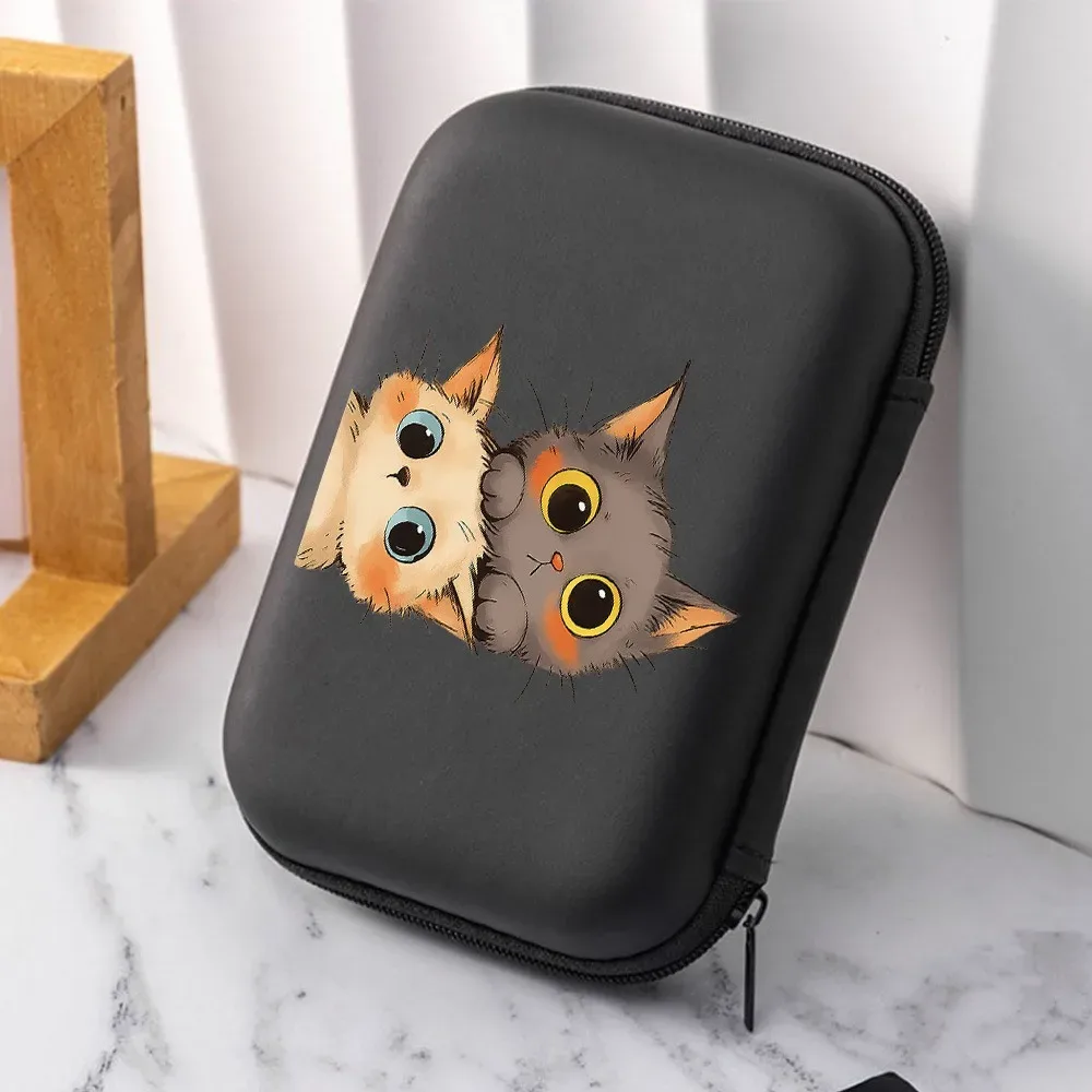 Étui de rangement de voyage en EVA pour écouteurs et câbles - Motif chats mignons - Image 4