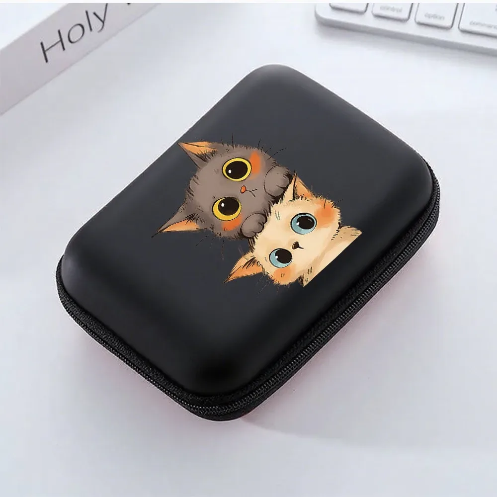 Étui de rangement de voyage en EVA pour écouteurs et câbles - Motif chats mignons - Image 1