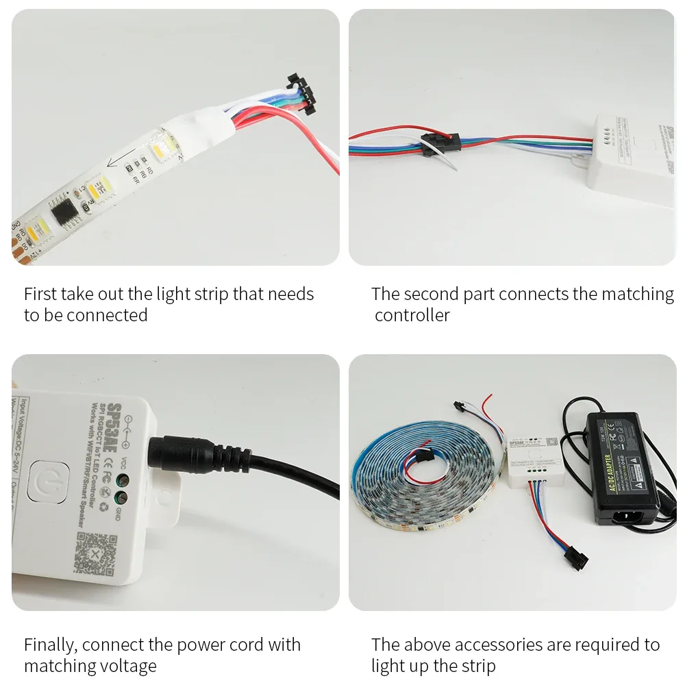 Ruban LED Adressable 5-en-1 WS2805 RGBW+CCT, 60 LED/m, SMD 5050, 12V/24V - Image 4