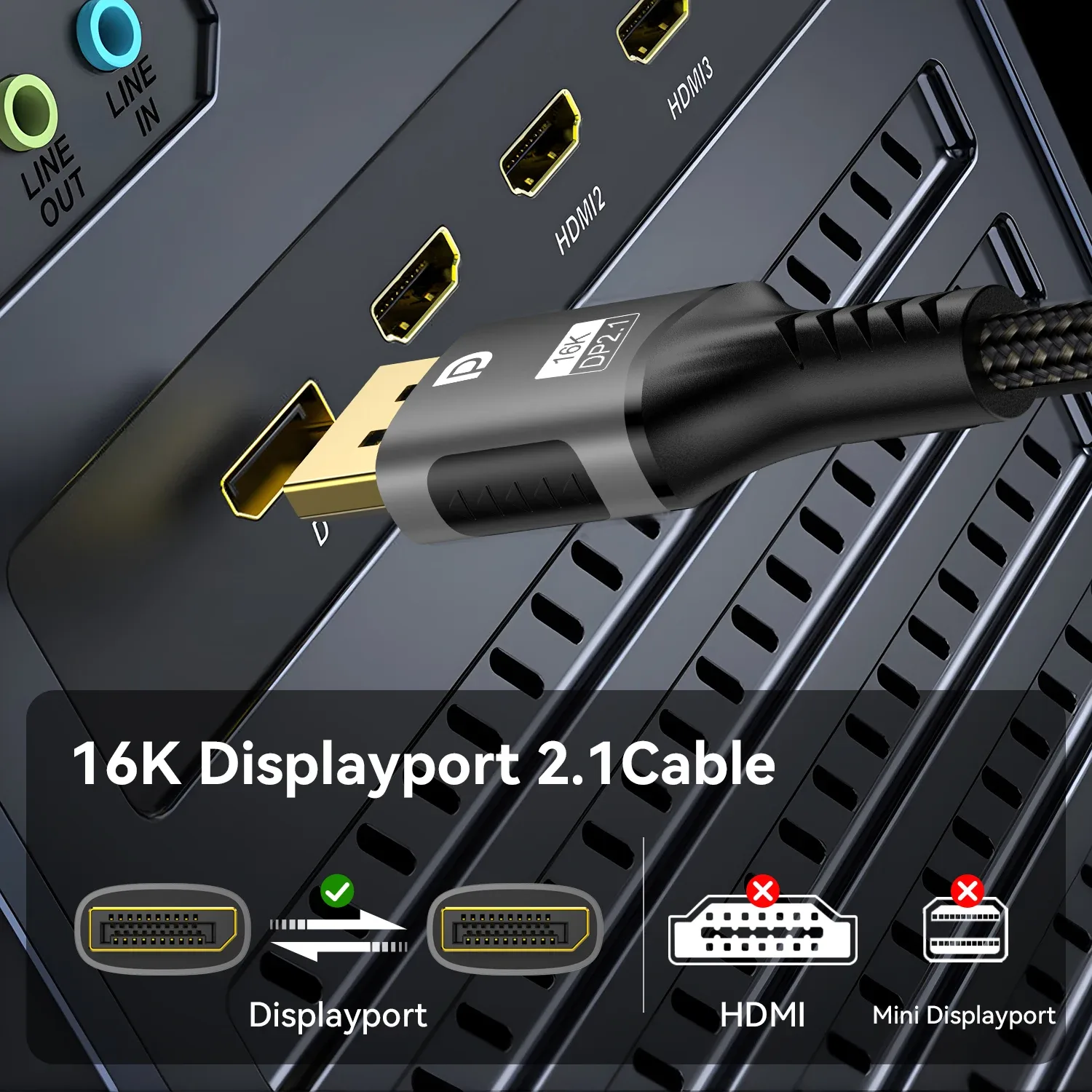 Câble DisplayPort 2.1 16K