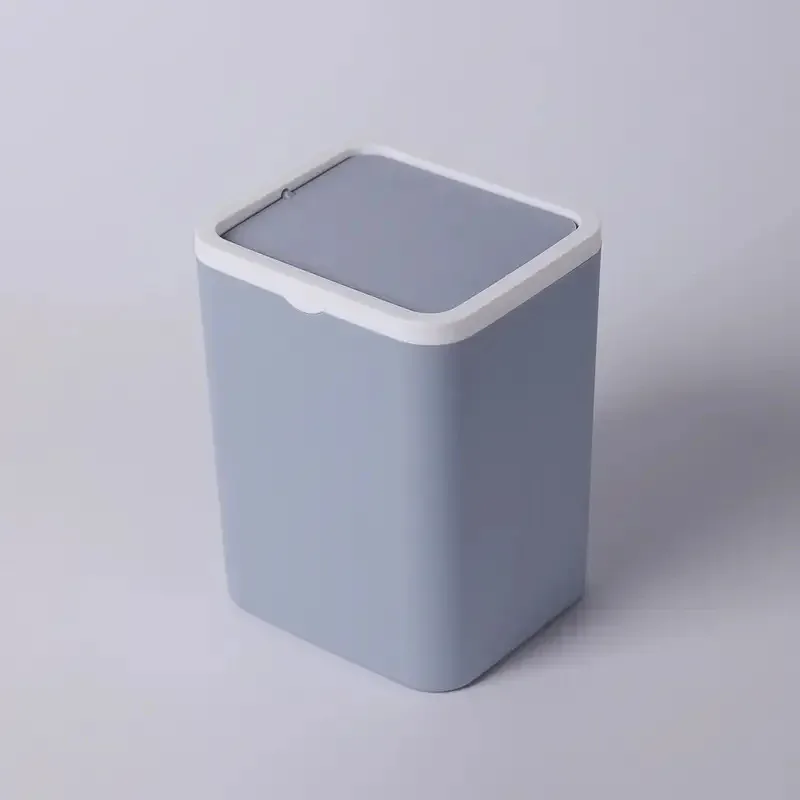 Mini poubelle de bureau carrée avec couvercle basculant - Image 1