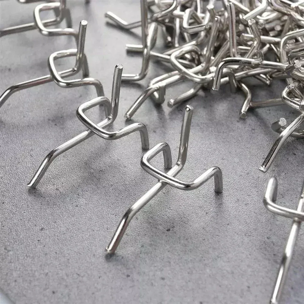 Lot de 50 crochets pour panneaux perforés en acier au carbone, 3,3 mm - Image 4