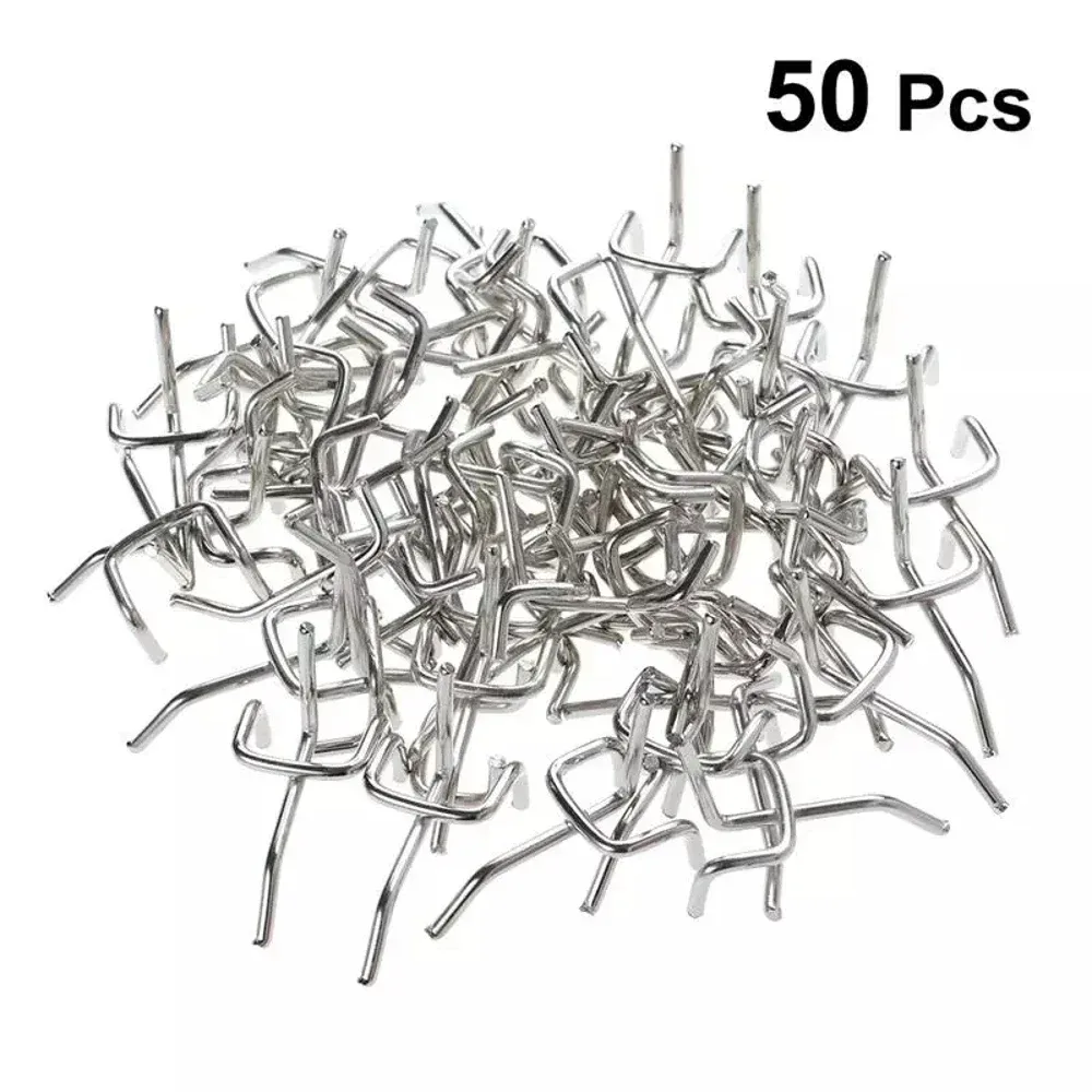 Lot de 50 crochets pour panneaux perforés en acier au carbone, 3,3 mm - Image 3