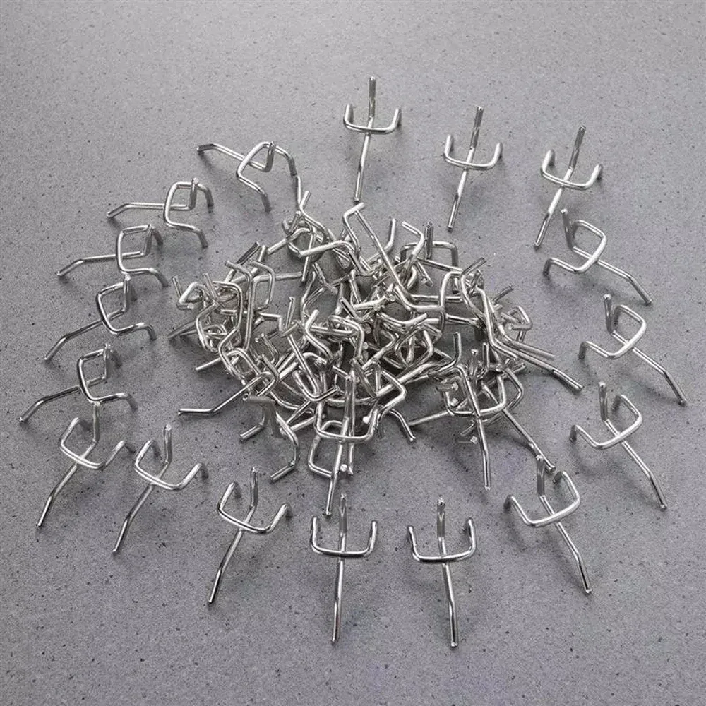 Lot de 50 crochets pour panneaux perforés en acier au carbone, 3,3 mm - Image 2
