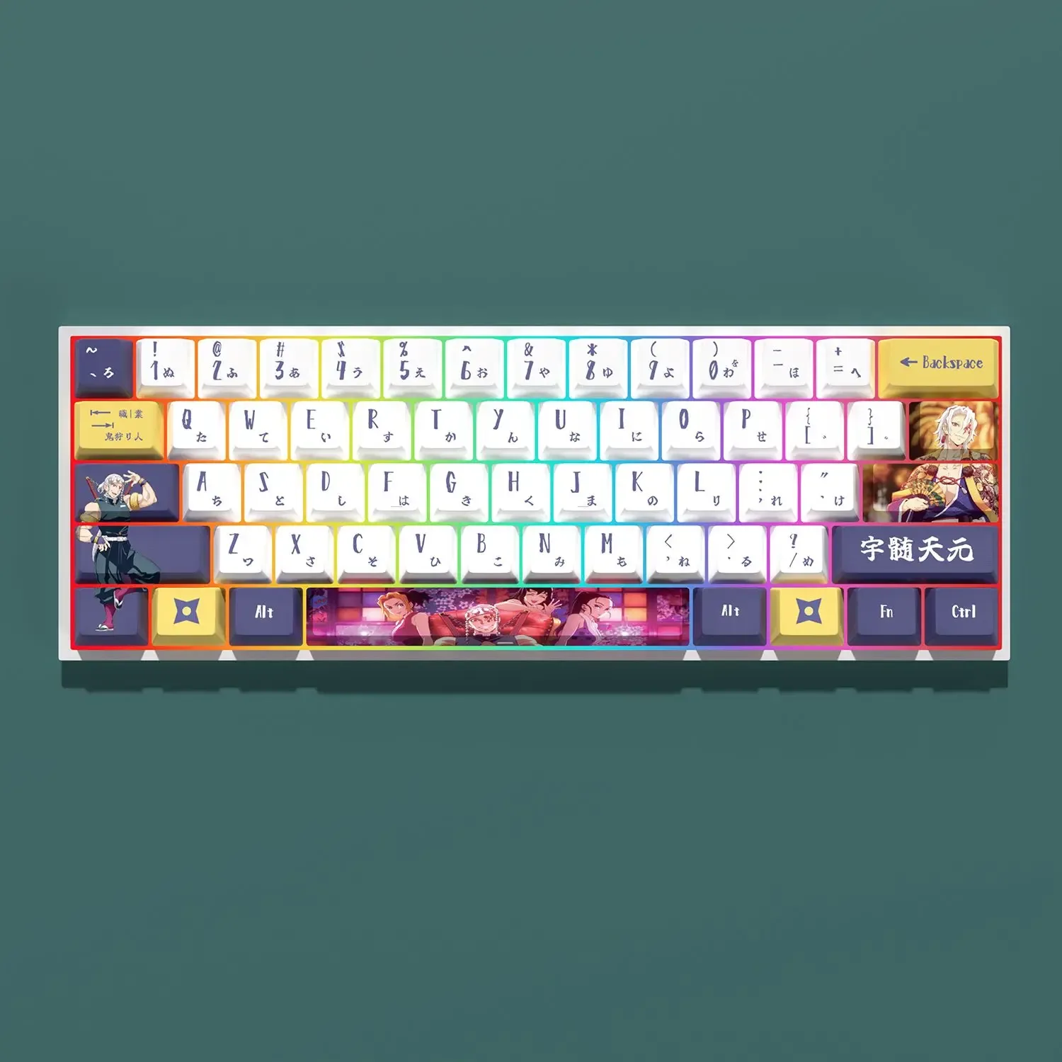 Set de Keycaps PBT Demon Slayer - Kanroji Mitsuri pour clavier mécanique - Image 6