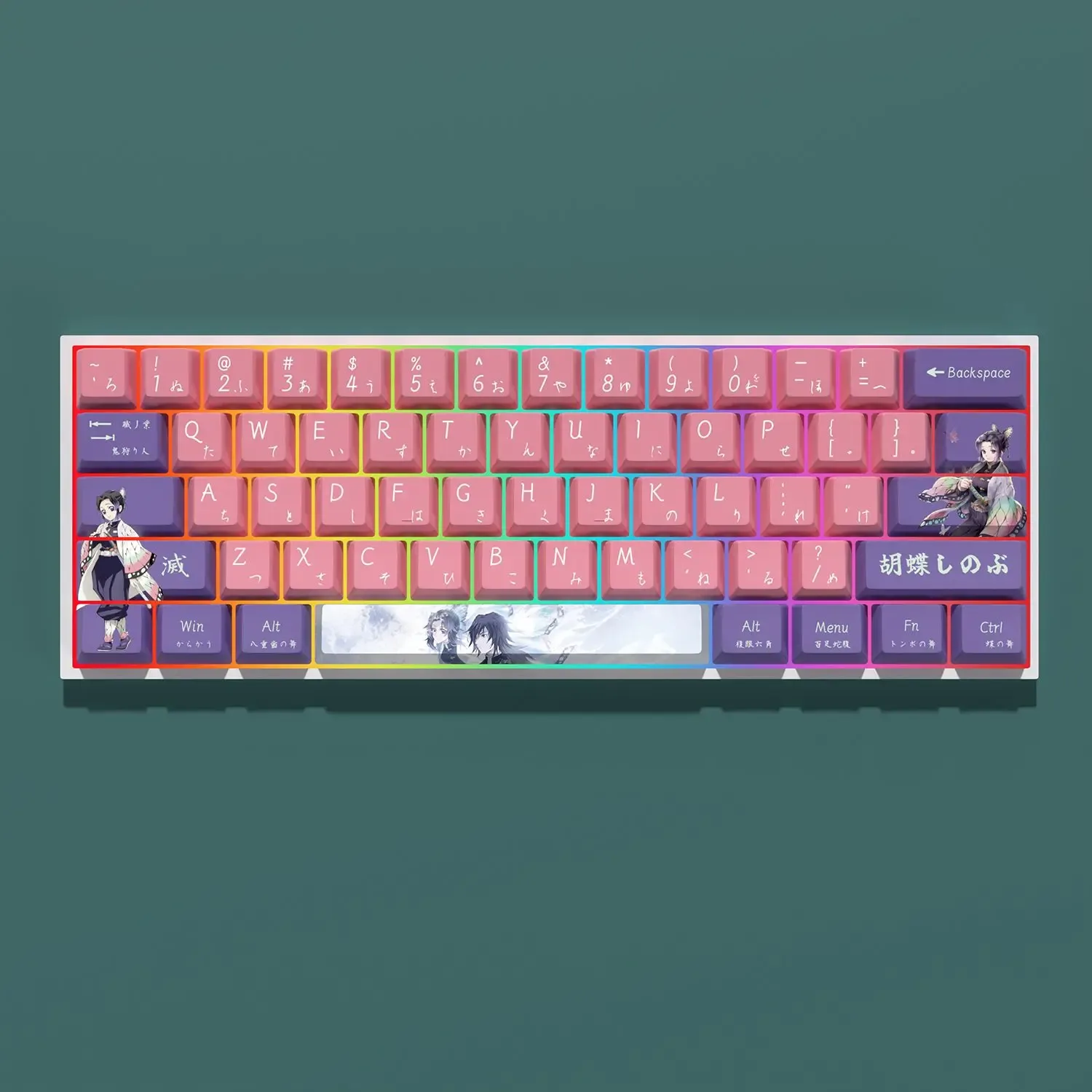 Set de Keycaps PBT Demon Slayer - Kanroji Mitsuri pour clavier mécanique - Image 3
