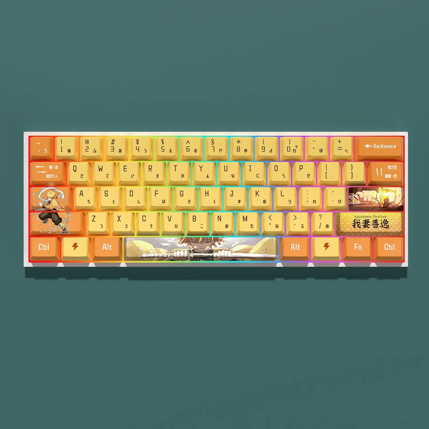Set de Keycaps PBT Demon Slayer - Kanroji Mitsuri pour clavier mécanique - Image 2