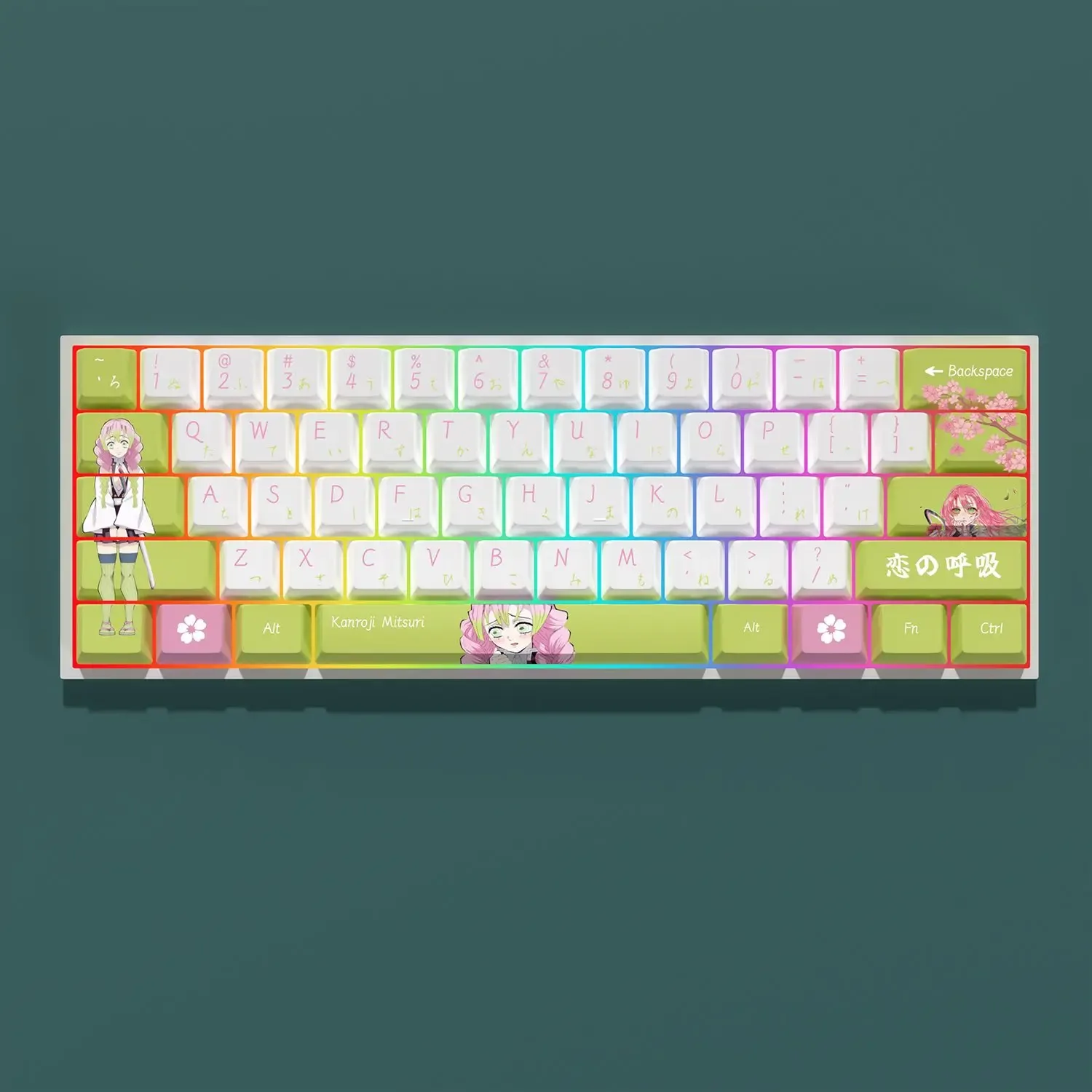 Set de Keycaps PBT Demon Slayer - Kanroji Mitsuri pour clavier mécanique - Image 4