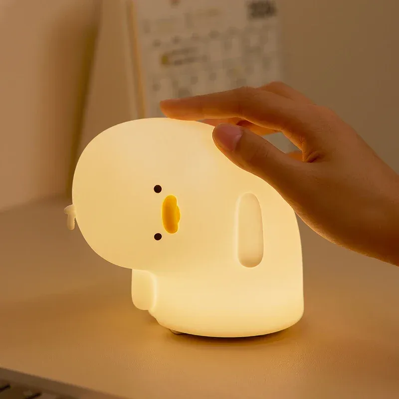 Veilleuse LED rechargeable en silicone - Canard mignon - Image 5