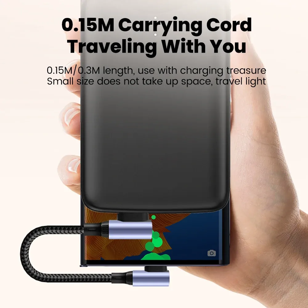 Câble USB-C vers USB-C 6A Coudé à 90° - Charge Rapide - Image 4