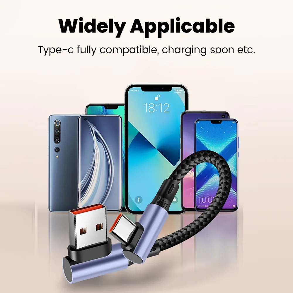 Câble USB-C vers USB-C 6A Coudé à 90° - Charge Rapide - Image 5