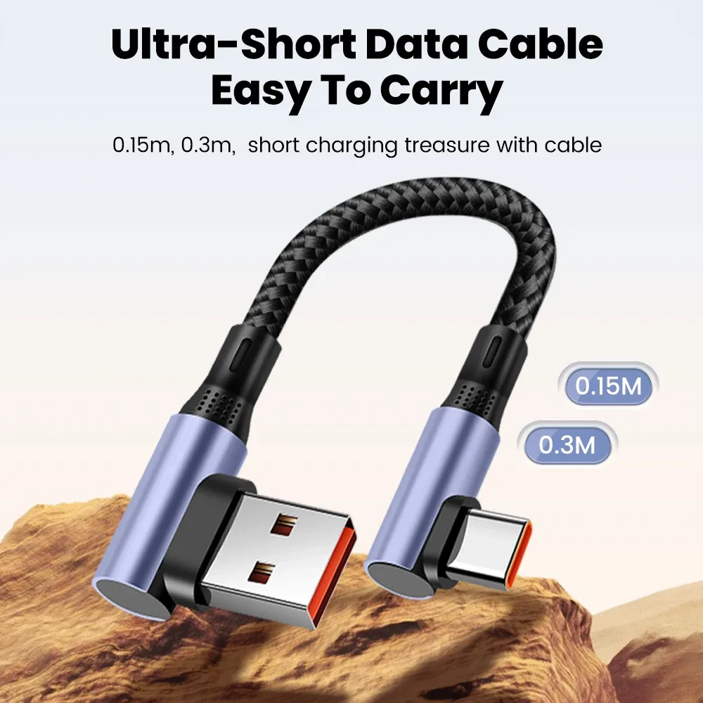 Câble USB-C vers USB-C 6A Coudé à 90° - Charge Rapide - Image 6