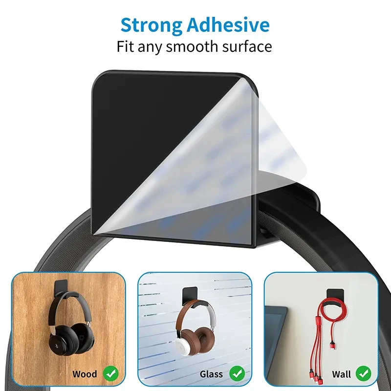 Support de casque adhésif universel pour mur et bureau - Image 4
