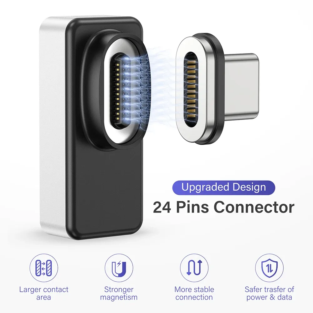 Adaptateur Magnétique USB4 / Thunderbolt 3 (USB-C) - 40Gbps, 240W, 8K@60Hz - Image 2