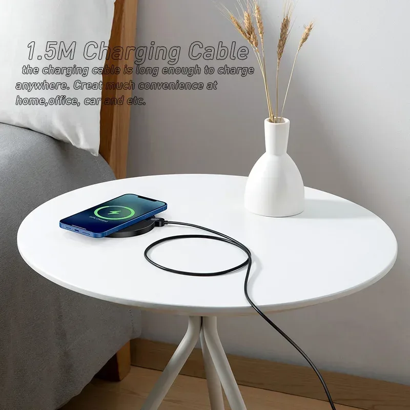 Chargeur sans fil Baseus 15W avec affichage LED pour iPhone, Samsung et AirPods - Image 5