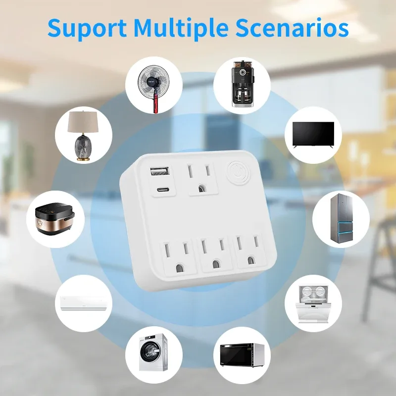 Multiprise connectée WiFi Tuya avec suivi de consommation, compatible Alexa et Google Home - Image 5