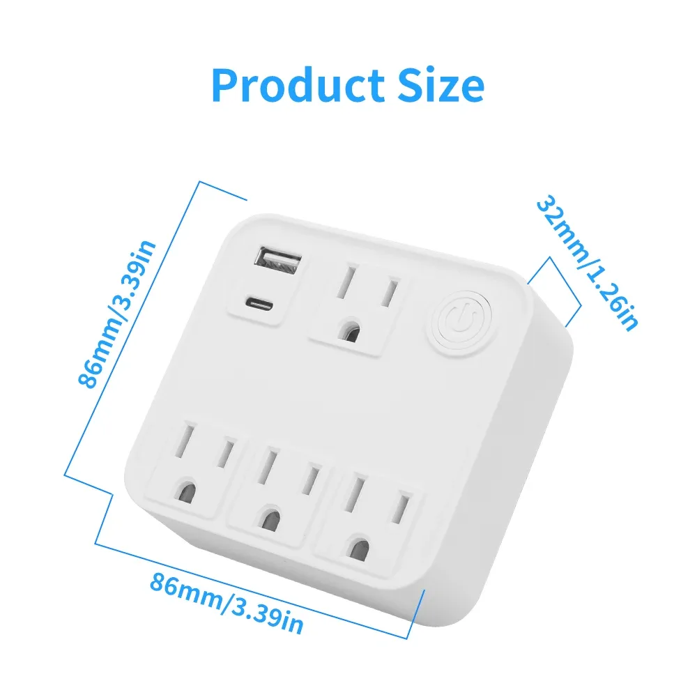 Multiprise connectée WiFi Tuya avec suivi de consommation, compatible Alexa et Google Home - Image 6