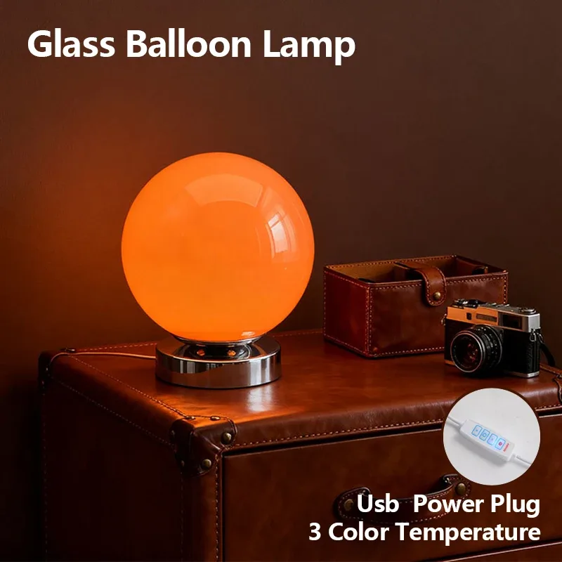 Lampe de bureau vintage en verre