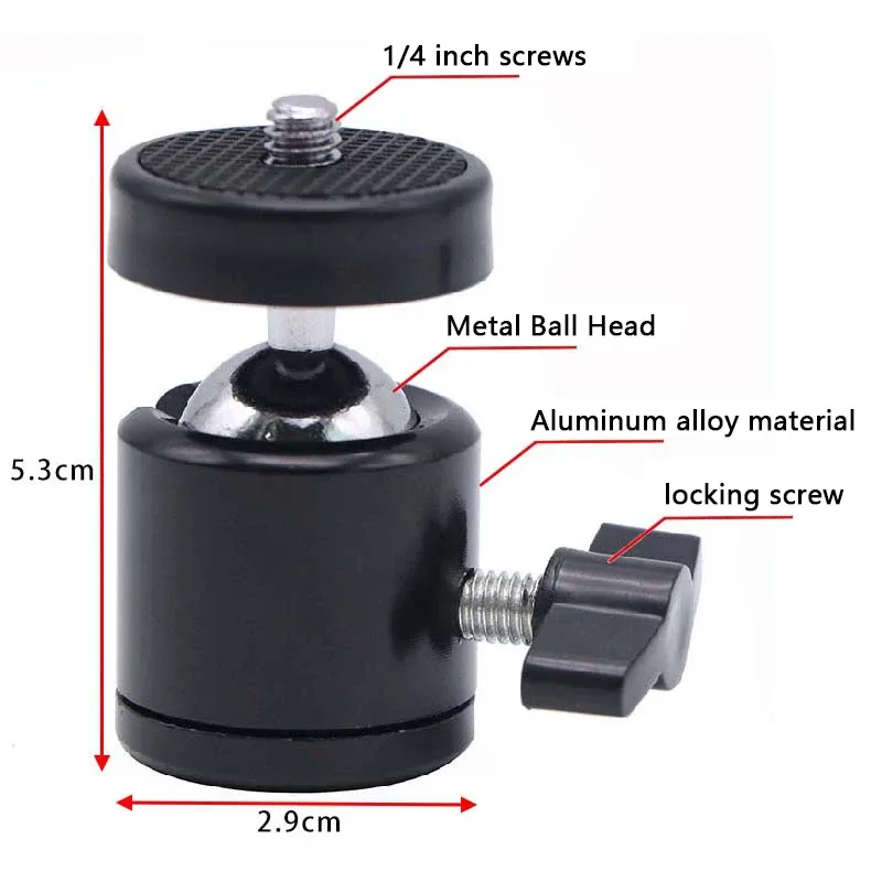 Mini rotule à bille 1/4" universelle pour trépied et caméras - Image 6