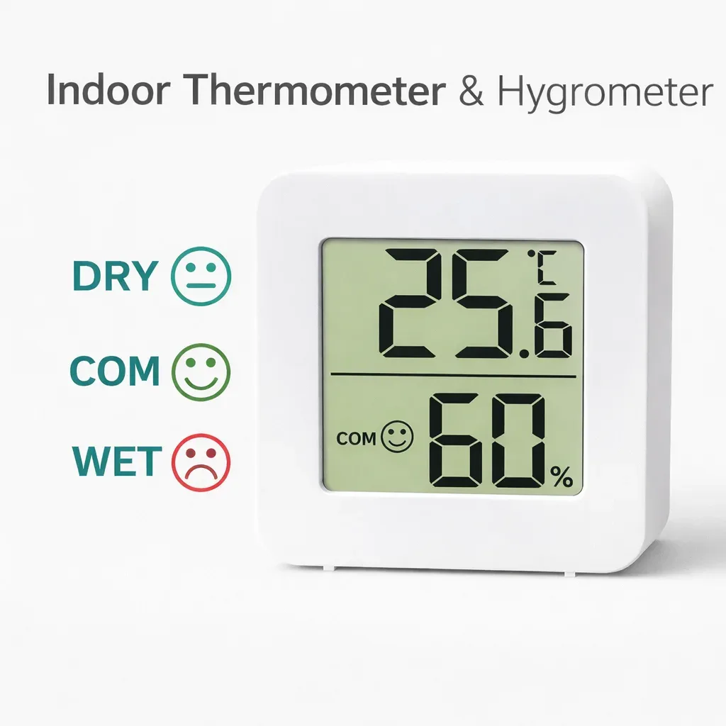 Mini thermomètre et hygromètre numérique d'intérieur - Image 1