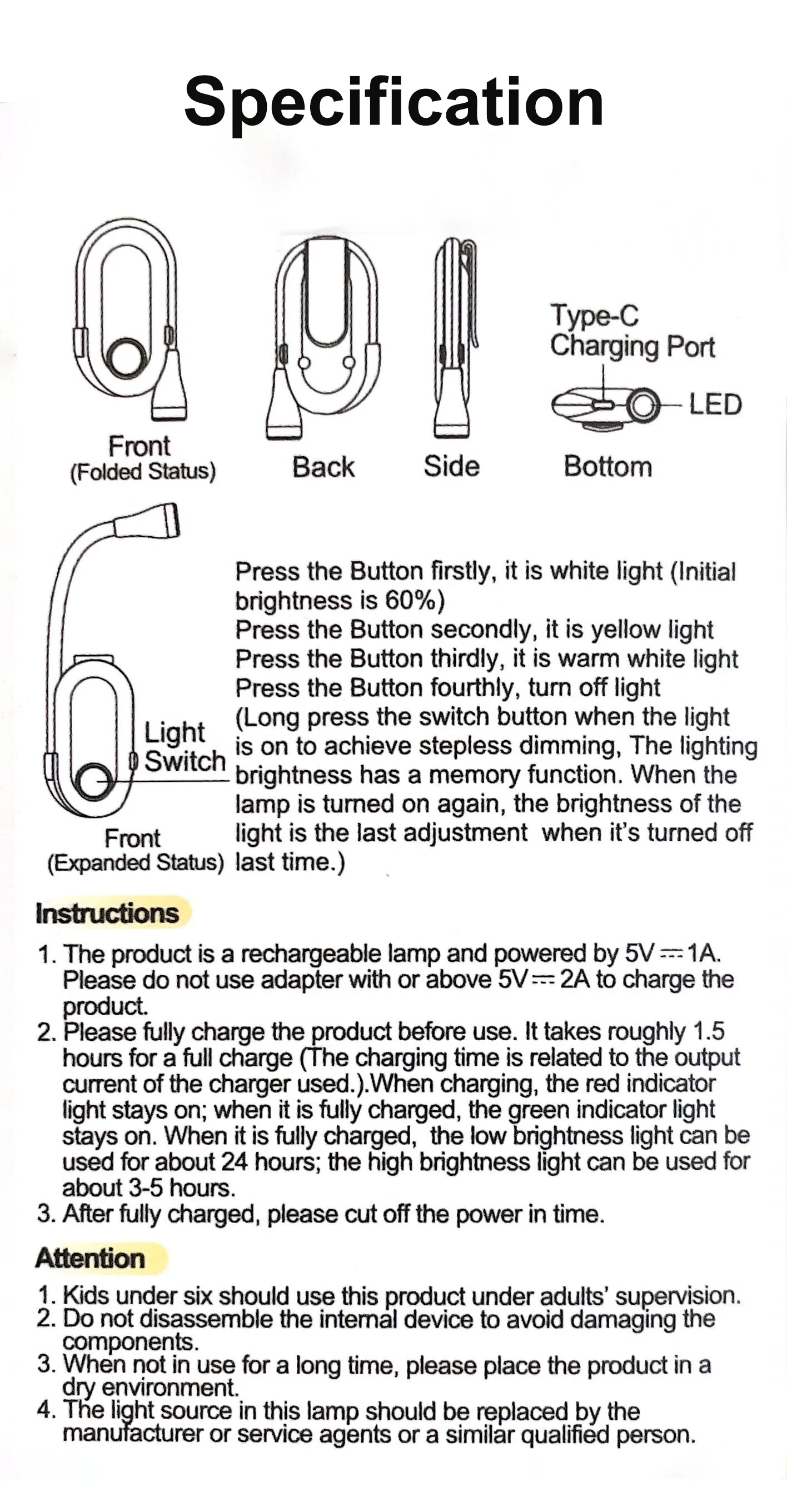 Mini Lampe de Lecture LED
