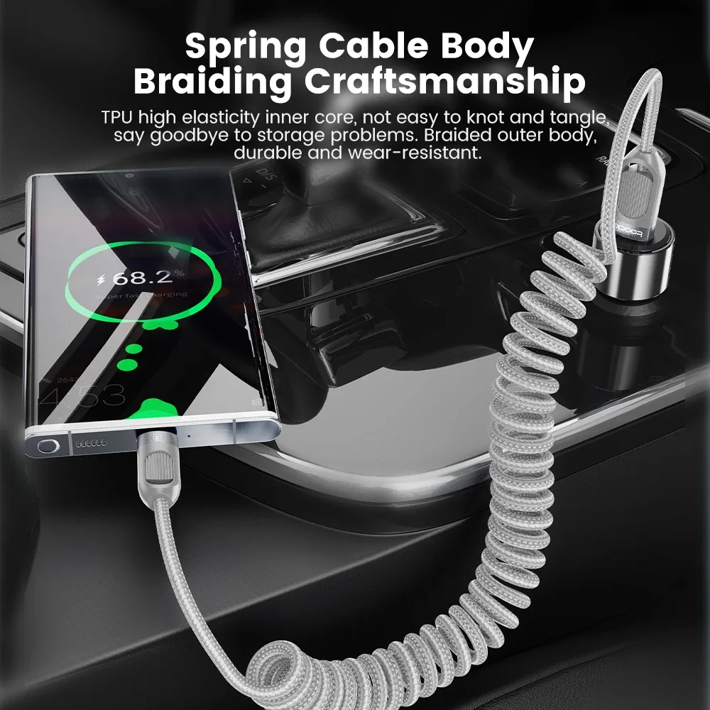 Toocki Câble USB-A vers USB-C 3A Charge Rapide, Tressé et Extensible, 1,5 m - Image 4
