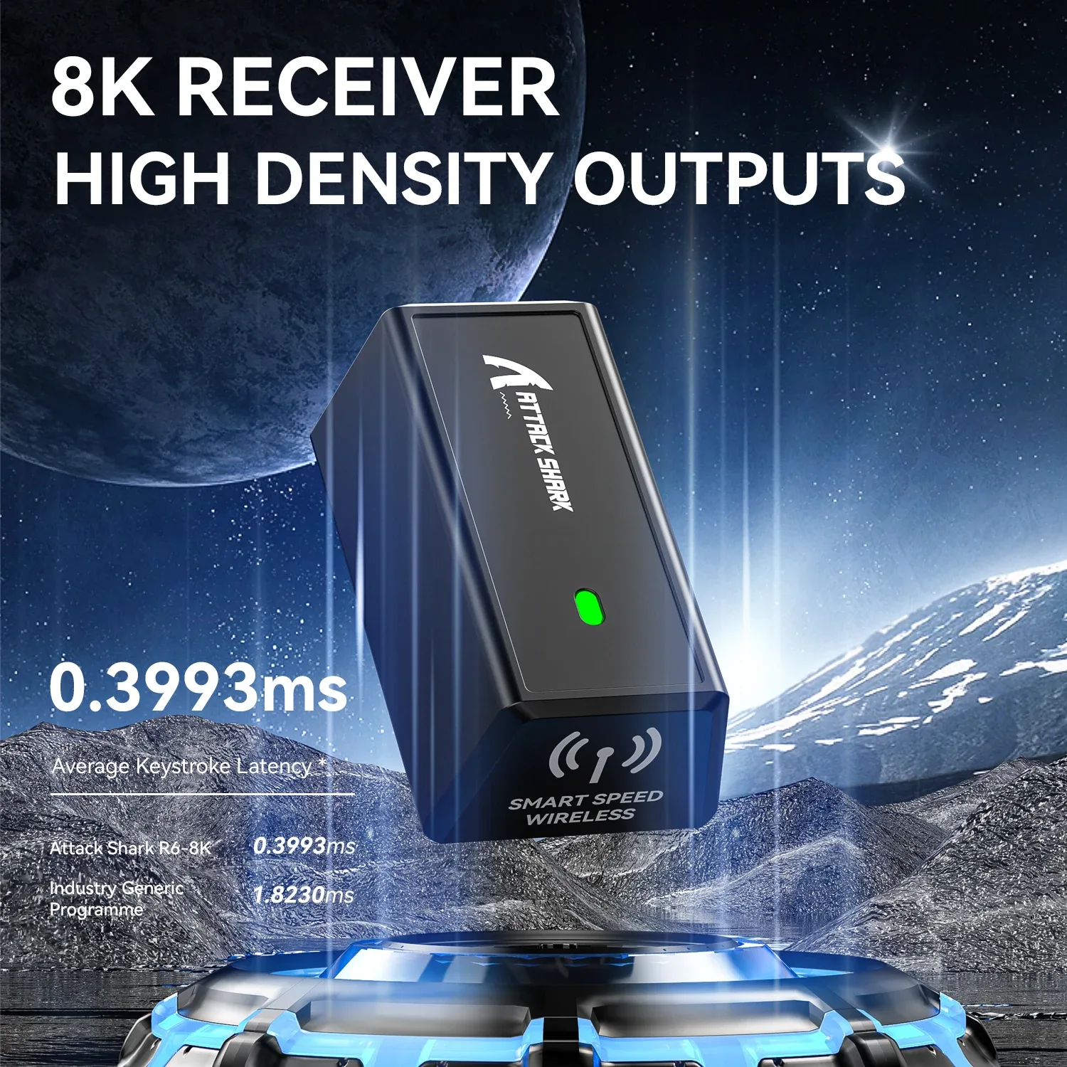 ATTACK SHARK R6 - Souris gamer sans fil ultralégère 39g, 8K Hz, Capteur PAW3950MAX, 42 000 DPI, Connexion Tri-mode (2,4 GHz/BT/Filaire) - Image 5