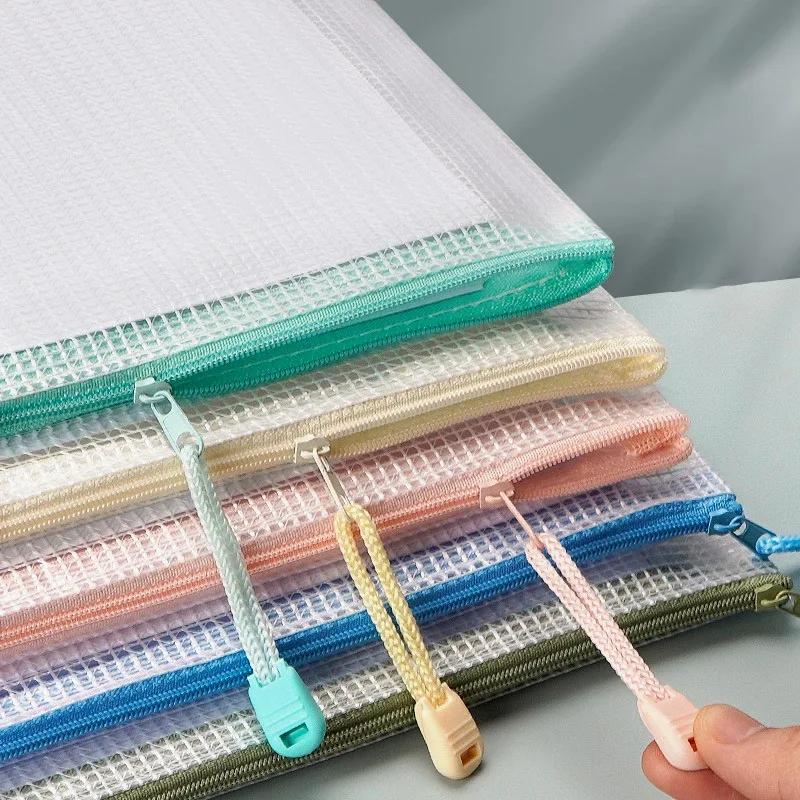 Lot de 10 pochettes à documents zippées en maille imperméable - Formats A4 et A5 - Image 3