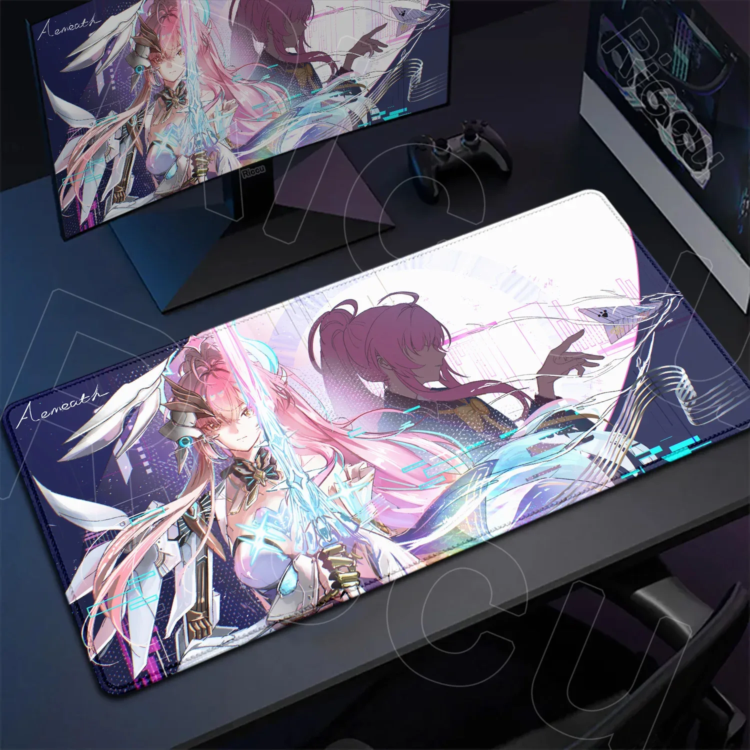 Tapis de souris gaming XXL Wuthering Waves - Aemeath - Impression HD - Image 1