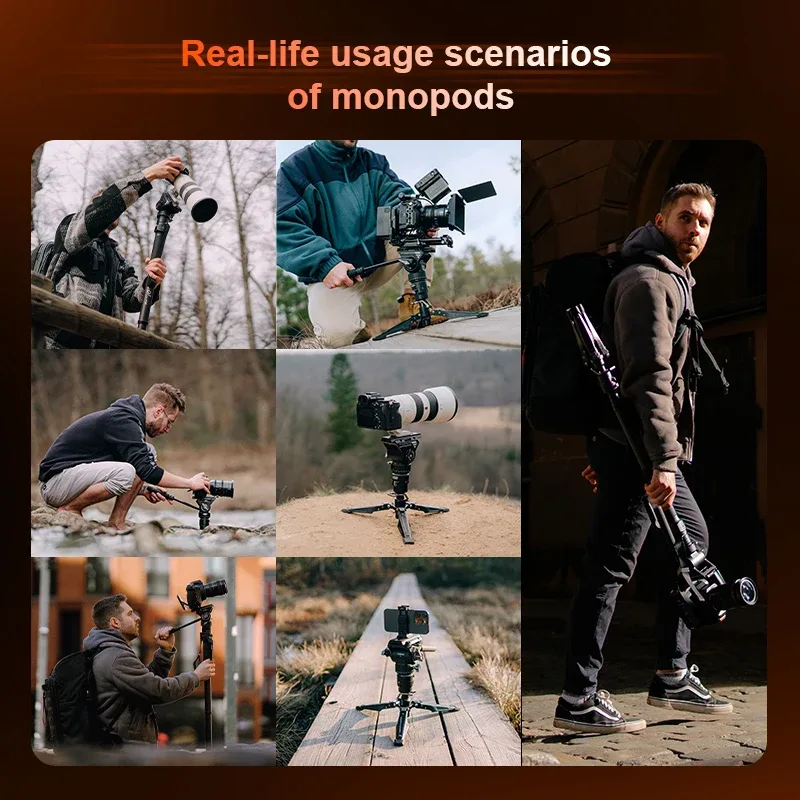 Trépied de voyage monopode COMAN M1 PRO V5 en fibre de carbone avec plateau rapide - Image 6