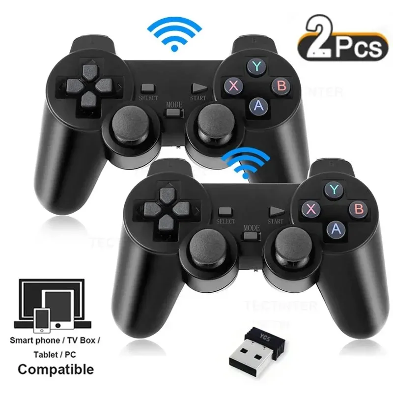 Lot de 2 manettes de jeu sans fil 2,4 GHz pour PC, Android TV et Game Box - Image 1