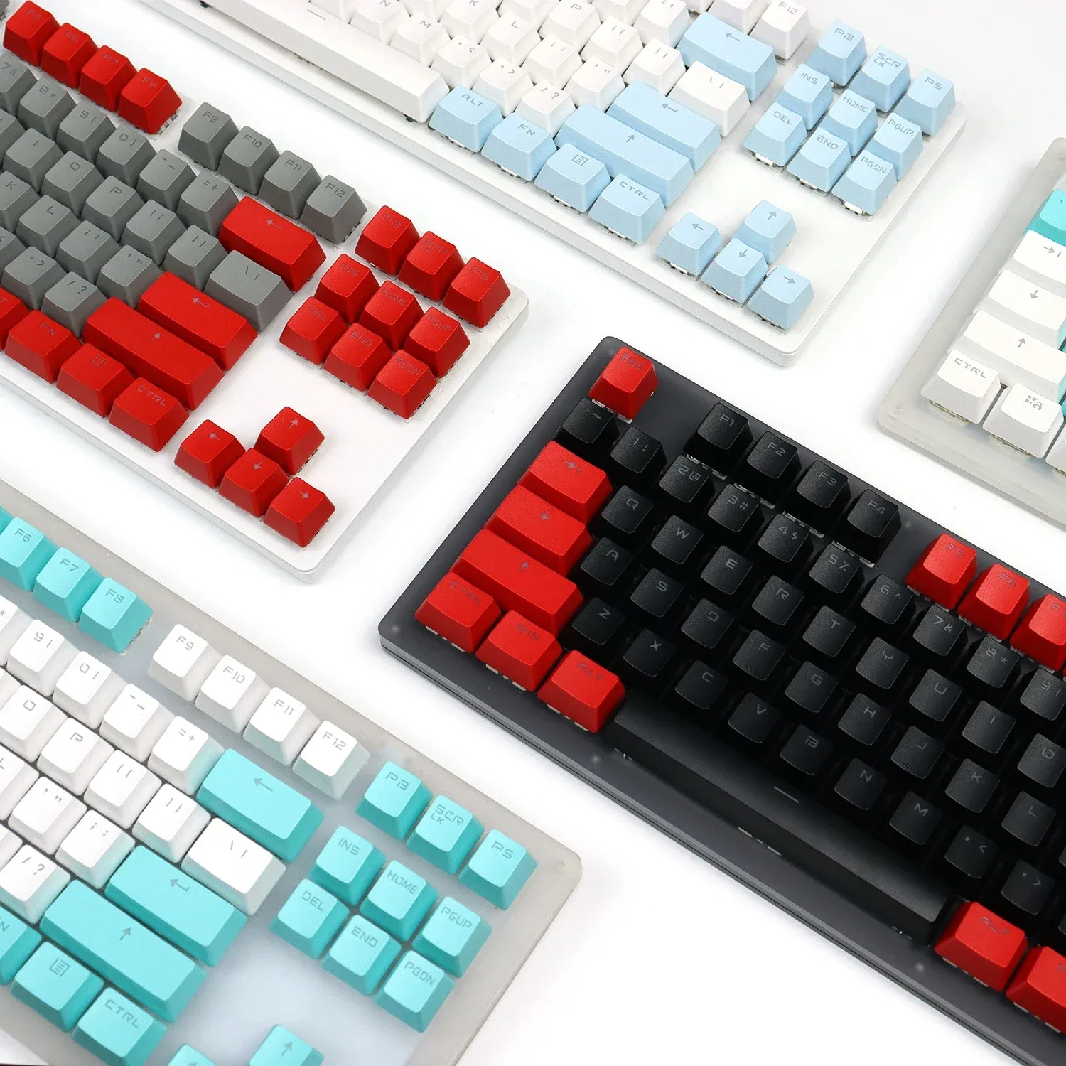 Set de touches cyan et blanc