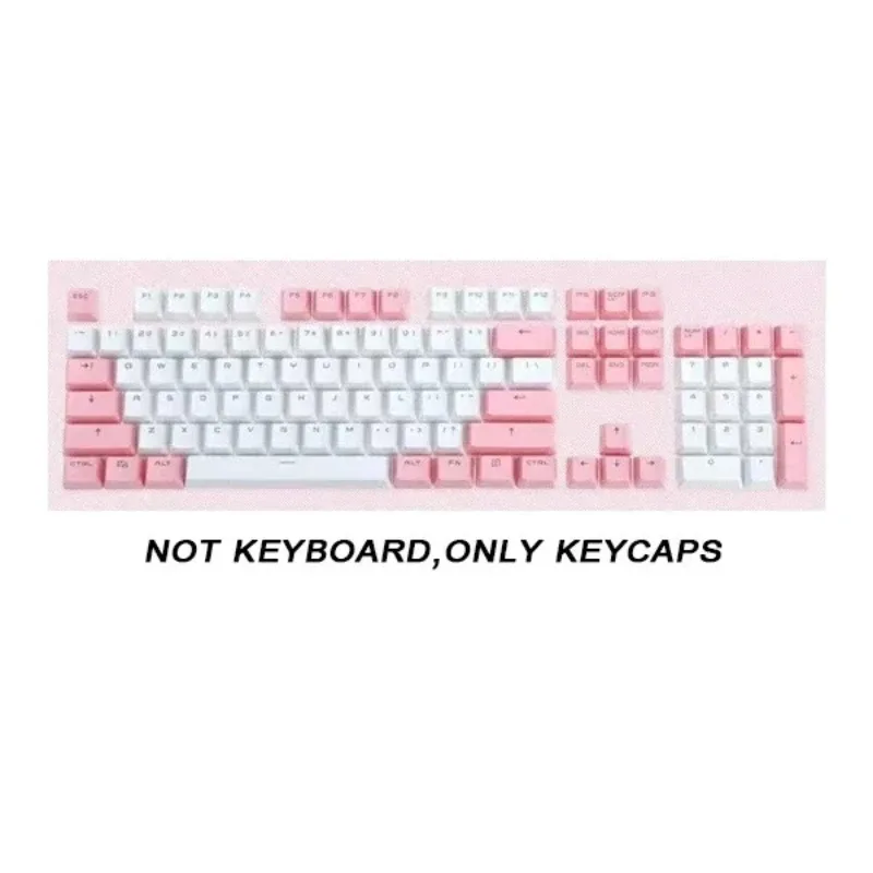 Set de 104 touches PBT double injection - Profil OEM - Blanc et Cyan - Rétroéclairé 22