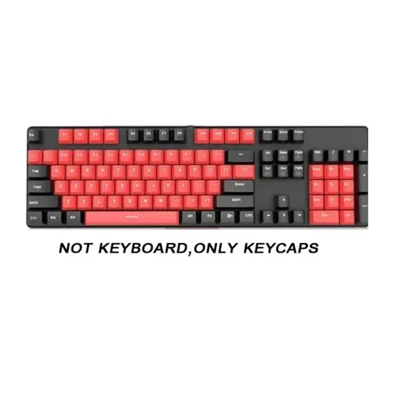 Set de 104 touches PBT double injection - Profil OEM - Blanc et Cyan - Rétroéclairé 25