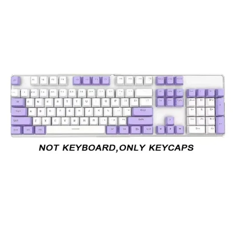 Set de 104 touches PBT double injection - Profil OEM - Blanc et Cyan - Rétroéclairé 27