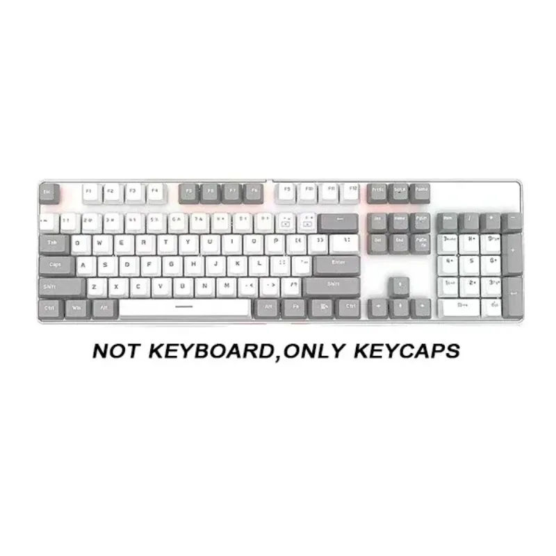 Set de 104 touches PBT double injection - Profil OEM - Blanc et Cyan - Rétroéclairé 24