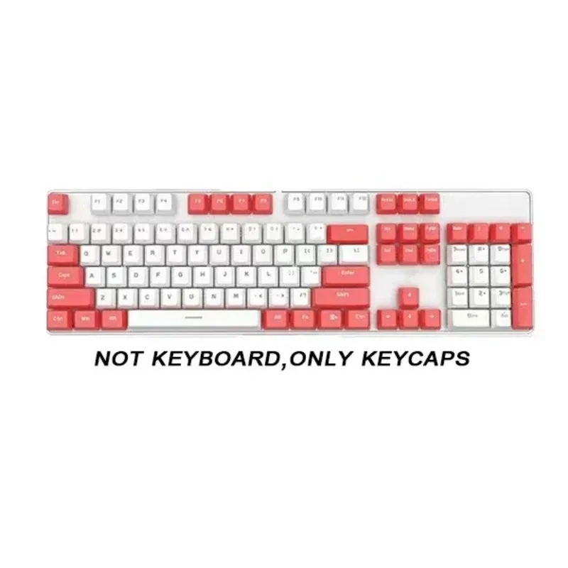 Set de 104 touches PBT double injection - Profil OEM - Blanc et Cyan - Rétroéclairé 17