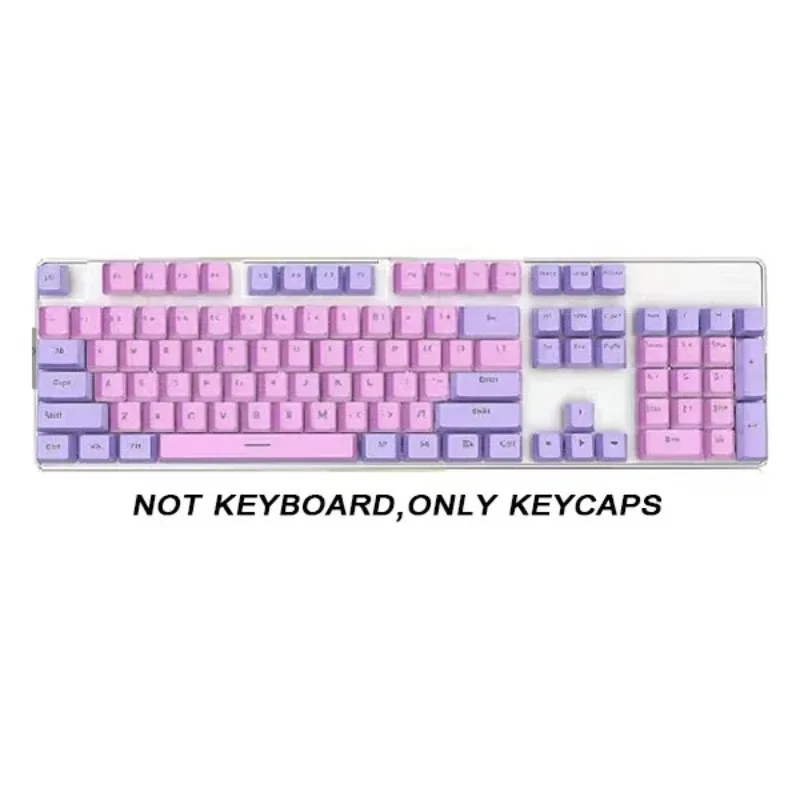 Set de 104 touches PBT double injection - Profil OEM - Blanc et Cyan - Rétroéclairé 20