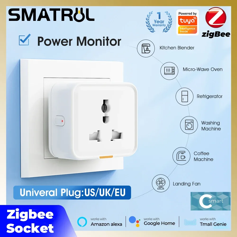 Prise Connectée Zigbee Tuya 20A 3500W - Adaptateur Universel avec Suivi de Consommation - Image 2