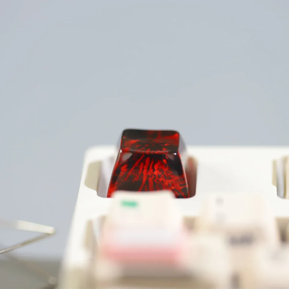 Touche artisanale en résine « Montagnes Enneigées » pour clavier mécanique (Compatible MX) - Image 5