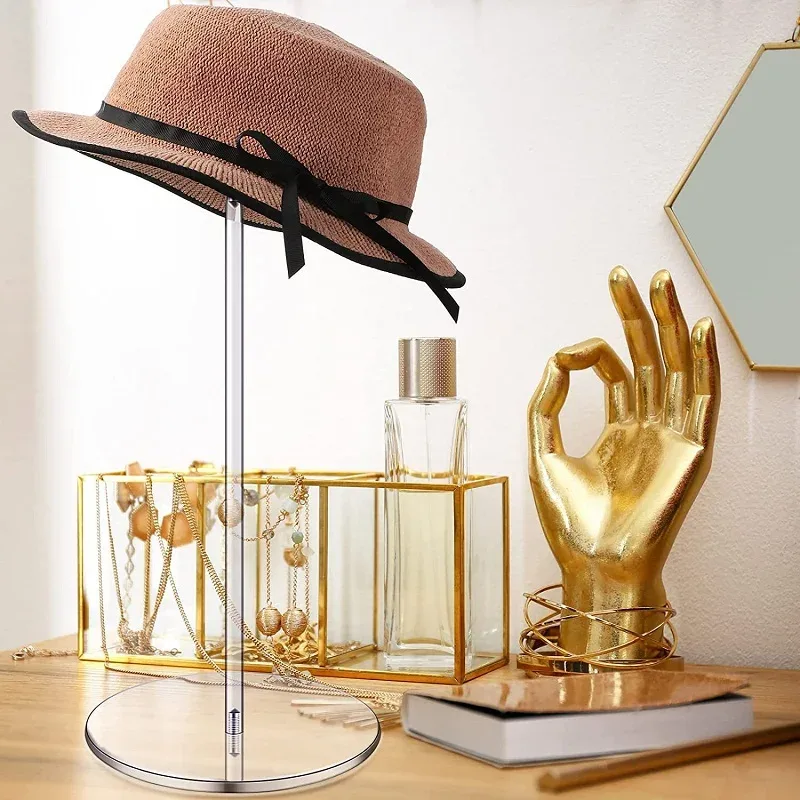 Présentoir à chapeaux et perruques en acrylique transparent avec socle rond - Image 4
