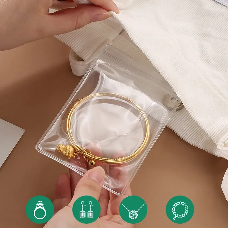Lot de 50 pochettes à bijoux transparentes anti-ternissement 3